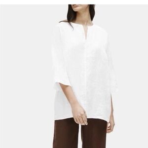 Eileen Fisher White Windowpane Shirt